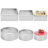 DECARETA 6-teilig Dessertringe Edelstahl Speiseringe Mini Kuchenringe Kleine...