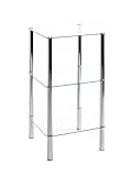 HAKU Möbel Regal Chrom, Metall, Sicherheitsglas - Maße: B 39 cm x H 77 cm x T 39 cm,...