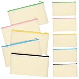 Uonlytech 10Stücke Reißverschluss Federmäppchen Canvas Vielseitige Make Up Organizer...