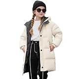 Winterjacke Mädchen Leichte Steppjacke Lang Winter Warme Daunenjacken Verdicken Einfarbig...