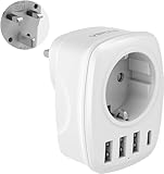 Reiseadapter UK Adapter England Deutschland Stecker, VINTAR Steckdosenadapter...