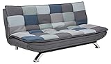AC Design Furniture Jasper Bettcouch Blau/Grau Patchwork, Schlafsofa mit 3...