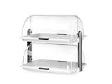HENDI Buffet-Vitrine, doppelt, Doppeldecker, Rolltop-Präsenter, Käse- und Brotkasten,...