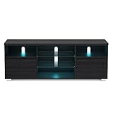 VASAGLE TV-Schrank mit LED-Beleuchtung, Fernsehtisch, TV-ständer für Fernseher bis zu 70...