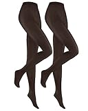 HUDSON Damen Simply 40 2-Pack SH Strumpfhose, 55 DEN, Dunkelbraun, 42/44 (2er Pack)
