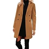 YAOJIWANG Wollmantel Damen Gefütterte Wintermantel Damen Teddy Fleecejacke Lang Freizeit...