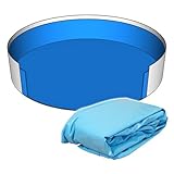 SAXONICA Poolfolie Rund Pool I 360 x 90 cm I 0,6 mm I blau I Rundbecken Rundpool I 3,6 x...