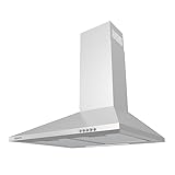 CIARRA Dunstabzugshaube 60cm Umluft Abluft Pyramide Abzugshaube aus Silber...