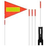 Grevosea 1 Stück Reflektierende Fahrradflagge,4 Ft Wimpel Reflektierend,Fahrrad...