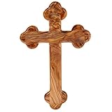 Kassis Geschenkartikel Olivenholz Kreuz Kruzifix Wandkreuz schlicht mit runden Kanten zum...
