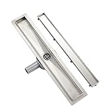 Plumbsys Duschrinne Edelstahl 60cm ，2in1 Befliesbar Doppelseitige bodenablauf...