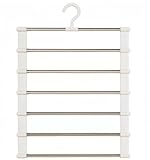 Acsatont Hosenbügel Platzsparend, 2 Stück Kleiderbügel 6 Etagen Edelstahl, Faltbarer...