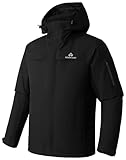 Herren Skijacke Wasserdicht Warm Atmungsaktiv Snowboardjacke Winterjacke mit Kapuze...