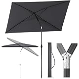 Sekey 210 × 140 cm Sonnenschirm mit Schutzhülle, Balkonschirm Gartenschirm...