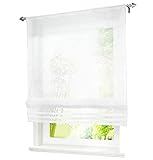 BAILEY JO 1er-Pack Raffrollo mit Tunnelzug Gardinen Transparent Voile Vorhang (BxH...