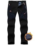 HFDWYJ Thermohose Herren Winter Softshellhose Fleece Gefütterte Outdoor Hosen Für Herren...
