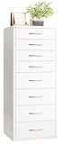 IRONCK Kommode Weiß mit 8 Schubladen, Schubladenschrank Schmal mit...