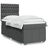 Somanki Boxspringbett mit Matratze Dunkelgrau 90x190 cm Stoff, Bed Frame, Bettrahmen,...