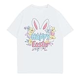 Basic T Shirt Damen Crop,Wickelshirt Damen Geschenk Ostern Mädchen Damen-T-Shirt Mit...