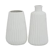 Boltze Vasen Set Esko 2-teilig, Blumenvasen aus Keramik, ø ca. 8,5 cm, ohne Blumen,...