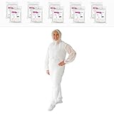 ARNOMED PP-Schutzanzug Einweg Weiß, 10x Ganzkörperanzug Gr XL (140x178 cm), Lackier- &...