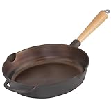Mahlzeit Polierte Gusseisenpfanne 27 cm | Bratpfanne mit zwei Ausgießern | Grillpfanne...