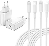 4-Pack iPhone Schnellladegerät, 20W USB C Ladestecker mit 1m USB C Ladekabel...