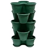 Gariella 5X Blumentopf Säulentopf Pflanzturm Hochbeet Pflanztopf-Kübel mit Untersetzer...