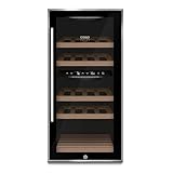 Caso WineComfort 24 black, Weinkühlschrank für 24 Flaschen, 2 Zonen auf...