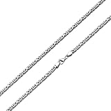 KettenKauf Rhodinierte 4mm Königskette 925 Silber massiv - Länge Wählbar - Rhodiniert -...