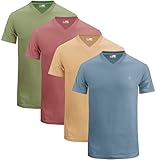 JRC 4er-Pack Herren Kurzarm-T-Shirts mit V-Ausschnitt, Lässige Tops mit...