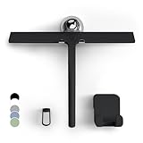 GÜTEWERK Duschabzieher Set mit Halterung - schwarz 28 cm breit - ohne Bohren...