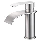 CECIPA Wasserhahn Bad Gebürstet, Edelstahl Waschtischarmatur mit Auslauf Höhe 86 MM,...