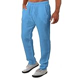 Leichte Hose für Herren, Baumwollhose für Herren, weite Hose, einfarbig, elastische...