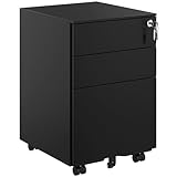 KIMENICH Rollcontainer, Aktenschrank unter Schreibtisch, mit 3 Schublade, 5 Rollen,...