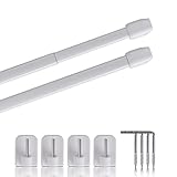 Vitragestangen 2er Pack ausziehbar, 2 Gardinenstangen mit Selbstklebehaken -...
