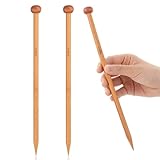 2 Stück Stricknadeln aus Bambus 10 Zoll Lang Stricknadel Set Holz Nadelspiel...