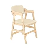 Hochstuhl, Höhenverstellbarer Holzhochstuhl für kinder von 2 bis 12 Jahren Buchenholz...