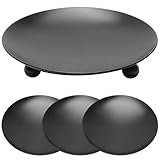 POXIAOER Kerzenhalter, schwarze Kerzenteller und Tabletts, 4 x 9 cm,...
