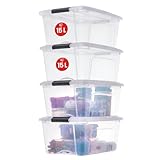 Iris Ohyama, Aufbewahrungsboxen mit Deckel, Kunststoffboxen, Plastikbox, Box mit Deckel,...