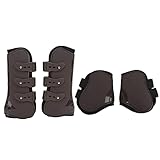 PODSJD Horse Vorderzeug Gamaschen 4er Set, PU Neopren Springgamaschen, für Vorder - &...