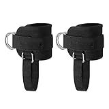 2 Stück Fußschlaufe Kabelzug - Kickbacks Fußschlaufe Schwarz für Kabelzug Fitness...