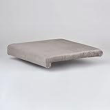 Lycce Klemmkissen Sorriso Sitzkissen mit 2 Leisten Samt 40cm x 38cm, Farbe:grau