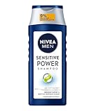 NIVEA MEN Sensitive Power Shampoo, beruhigendes Männer Shampoo mit Hanfsamen-Extrakt für...