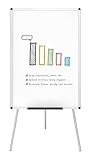 VIZ-PRO Whiteboard/Flipchart-Staffelei, höhenverstellbar, nicht magnetisch,...