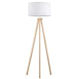tomons Stehlampe LED Dimmbar aus Holz Dreibein, Skandinavischer Stil, Moderne Standleuchte...