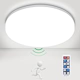LED Deckenleuchte mit Bewegungsmelder, 18W Deckenlampe mit Fernbedienung, 4000K Lampe mit...