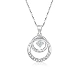 Loutade Halskette Damen Silber, 925 Sterling Silber Kreis Halskette mit Anhänger, 45 +...