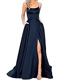 Onsoyours Damen Brautjungfernkleider Lang Ballkleid Spitze Applique Ärmelloses...