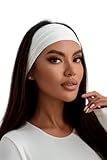 BODYA.EU Stirnband Damen Breite Elastische Weiche Haarband Haarreifen Banda Nero Schwarz...